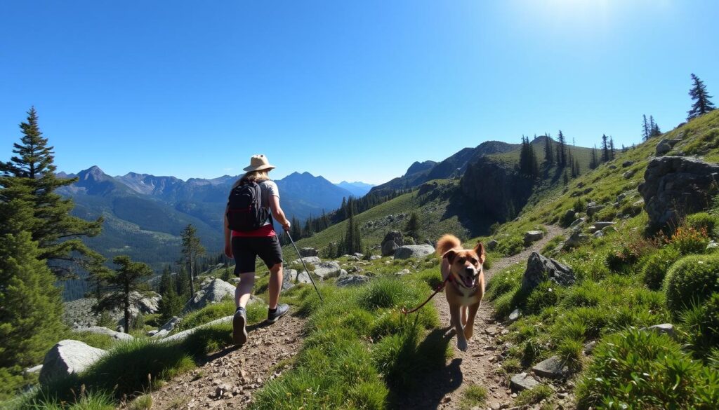 Höhenwanderung mit Hund in den Bergen