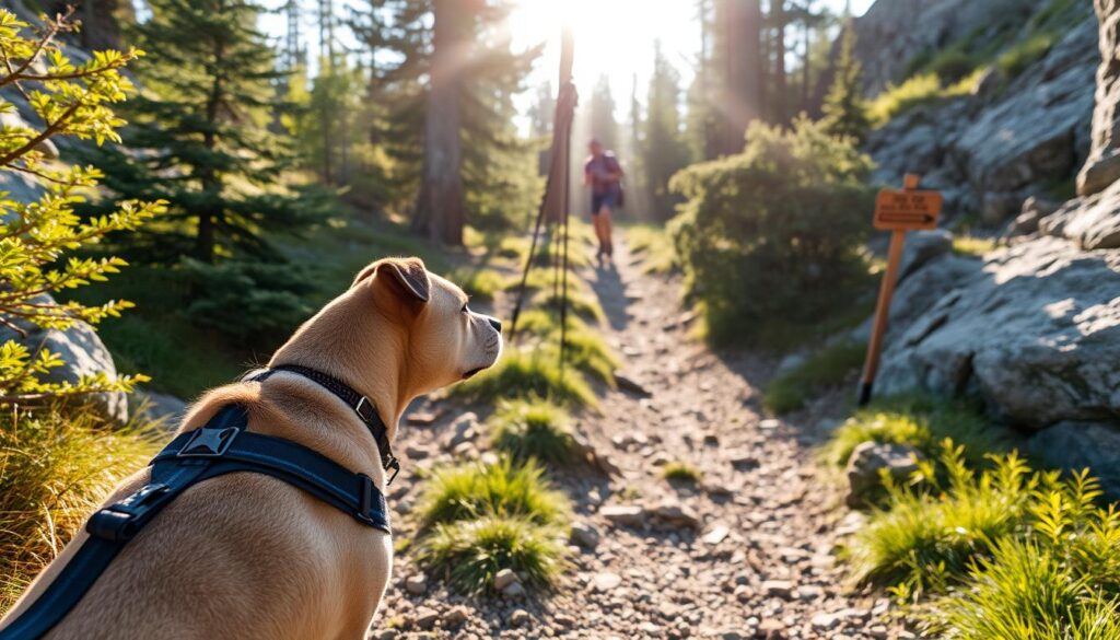 Sicherheit auf Hundewanderung