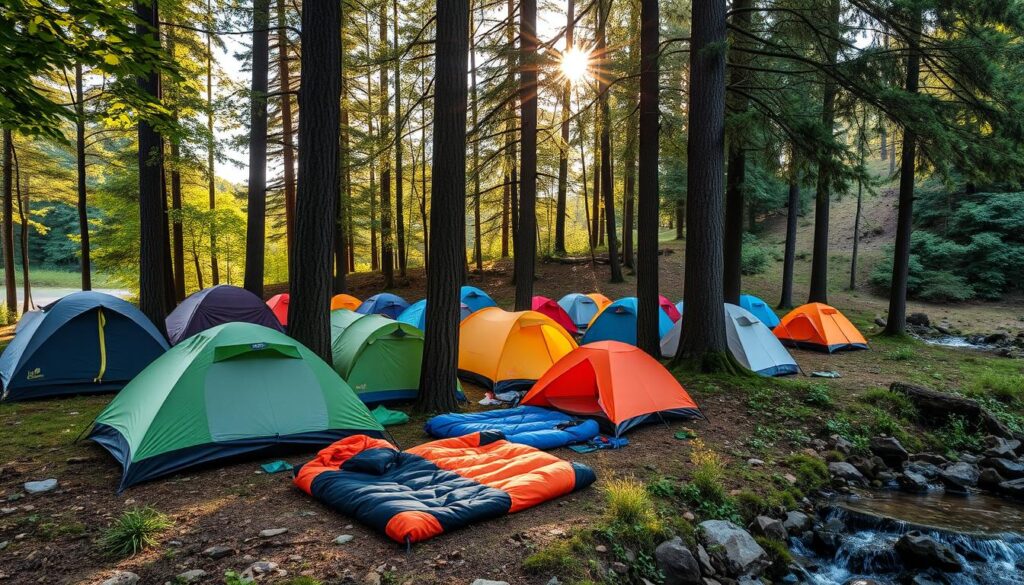 Wanderzelte und Schlafsäcke für Outdoor-Übernachtung