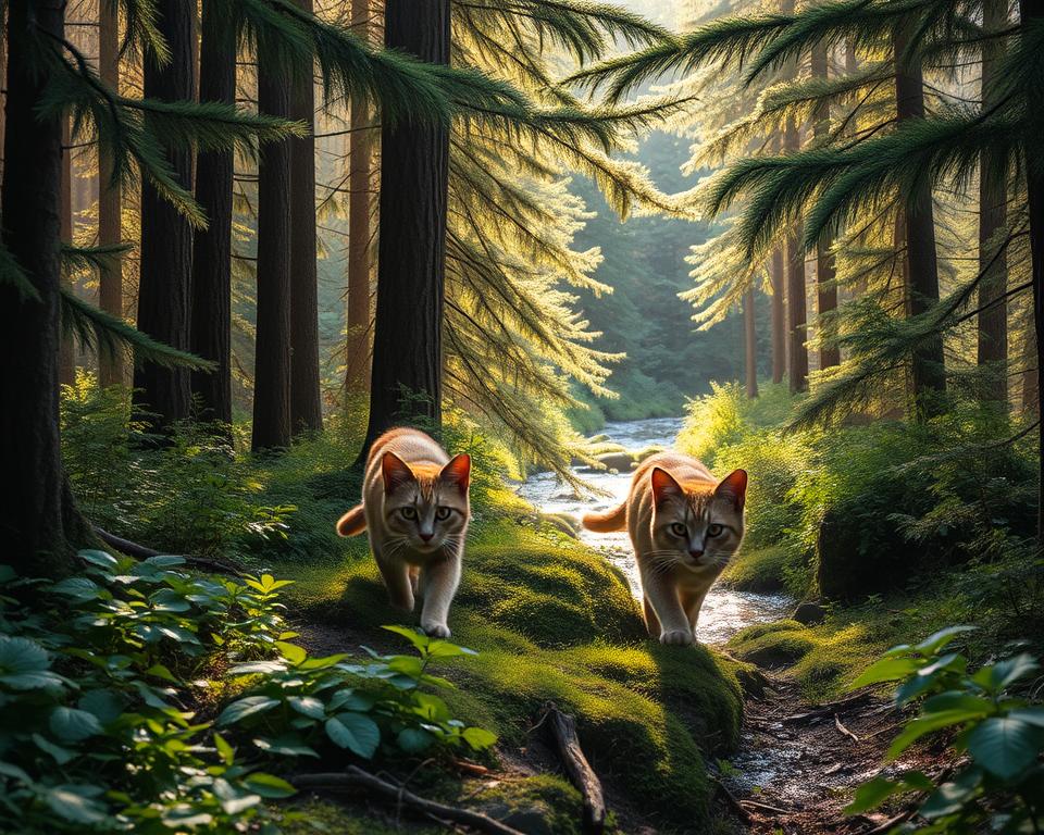 Schwarzwälder Wildkatzen im natürlichen Lebensraum