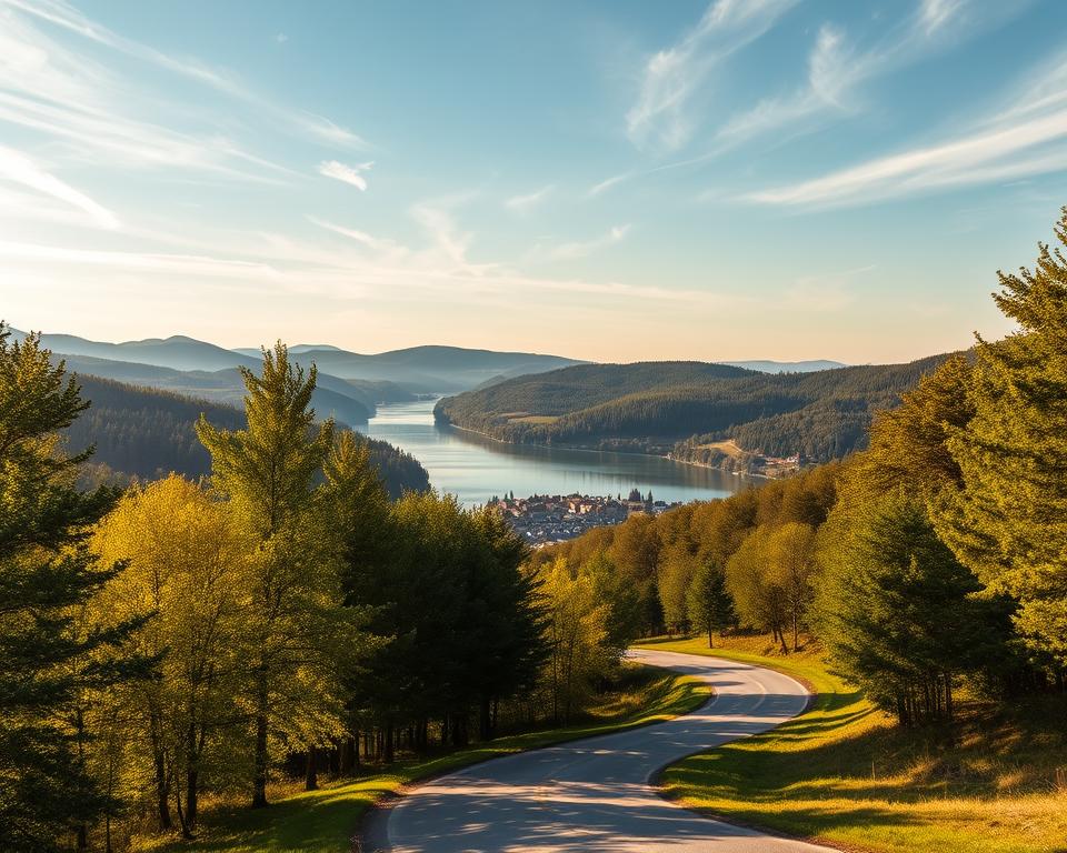 Anfahrt Kriebstein Talsperre Landschaft