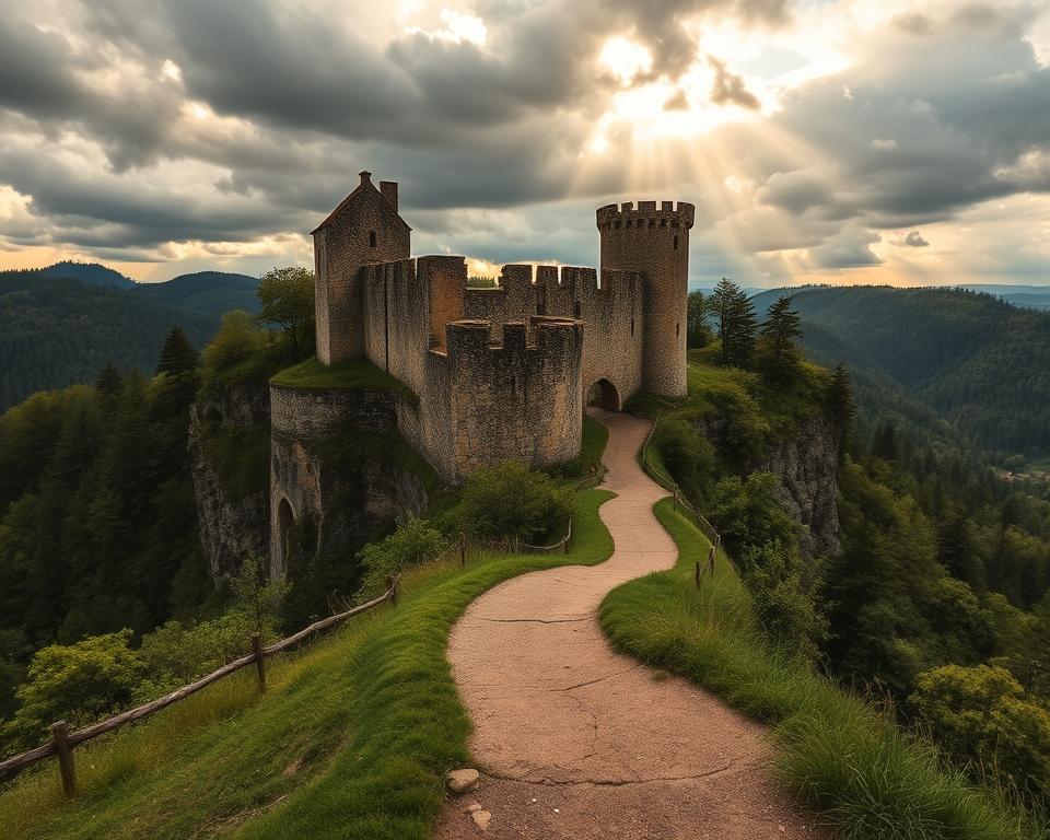 Historische Burgruine Šaunštejn in der Böhmischen Schweiz