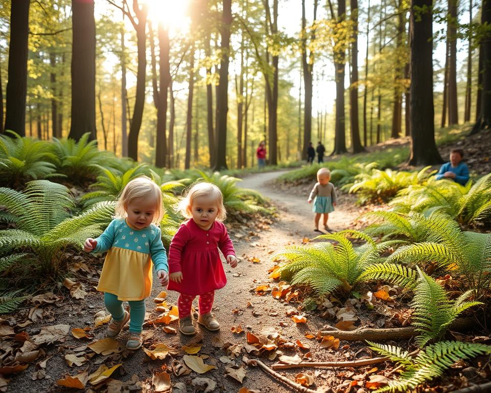 Kleinkinder wandern in der Natur Kleinkinder wandern in der Natur