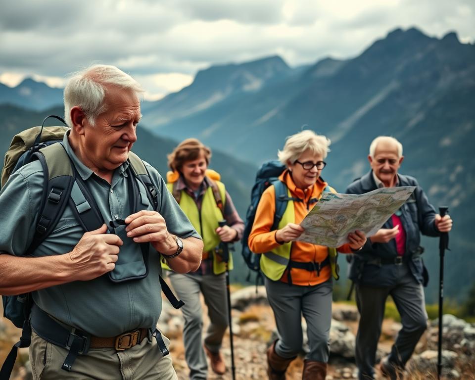 Senioren Sicherheitsausrüstung Wandern