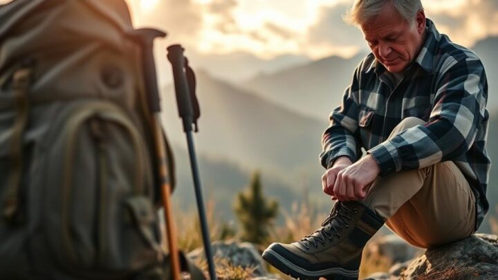 Senioren auf Wanderreise Ausrüstung