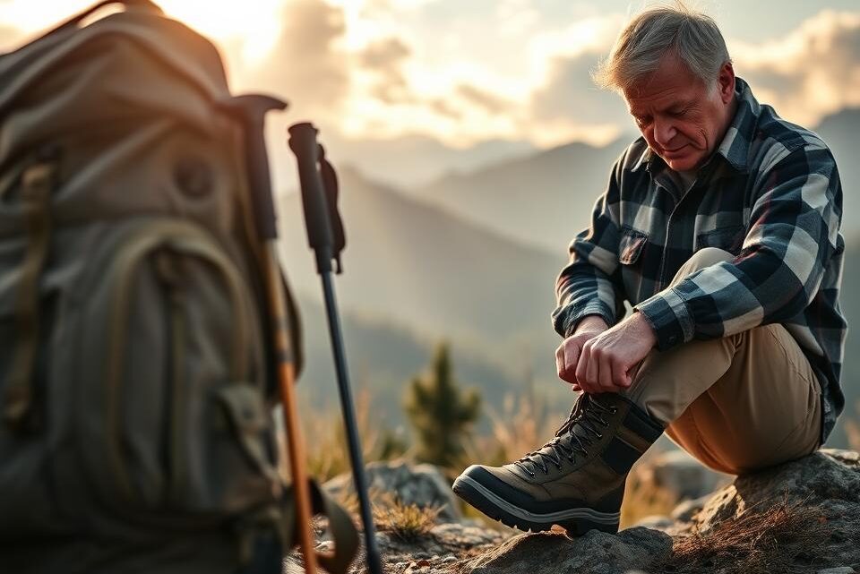 Senioren auf Wanderreise Ausrüstung