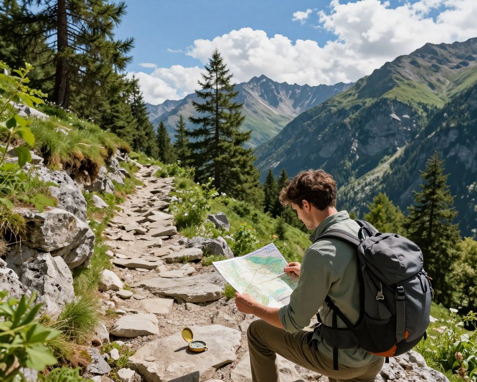 Bergwanderung Navigation