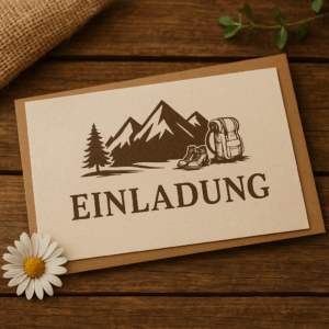 Einladungskarte - Berg- und Hütten-Events schön verpackt